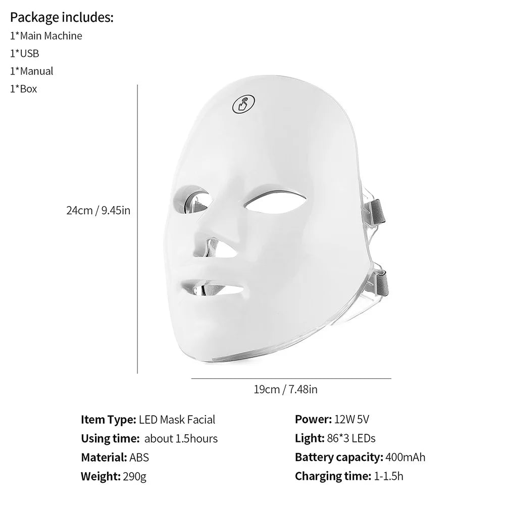 My World Of Beauty™  Rechargeable Facial LED Mask 7